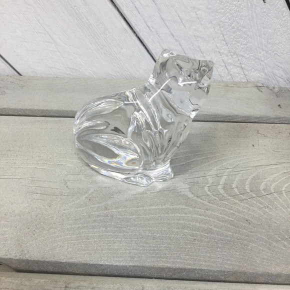 Vintage Atlantis Lead Crystal Cat Paperweight - Picture 2 of 6